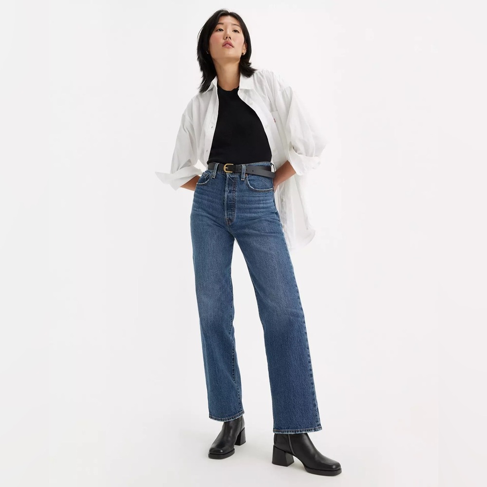 Levi's Dark Blue High-Rise Ankle Jeans